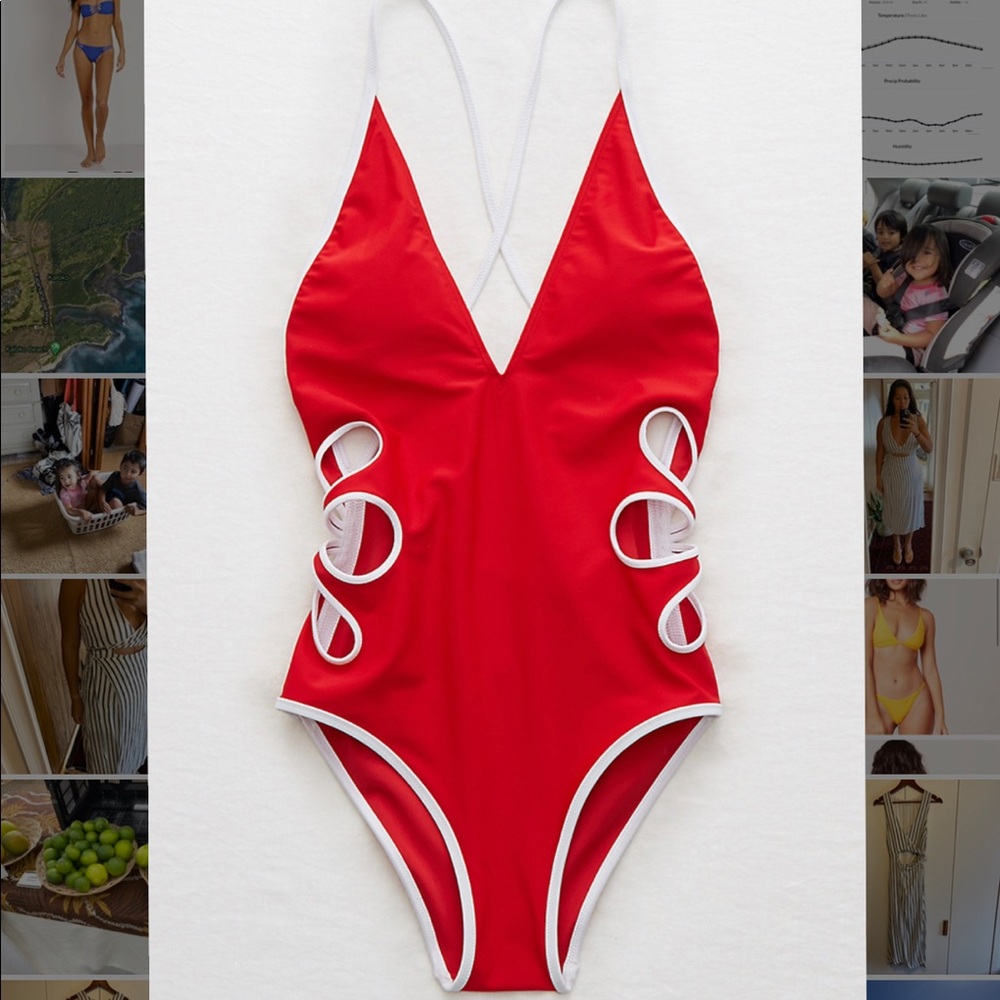 Aerie one piece flower cut out